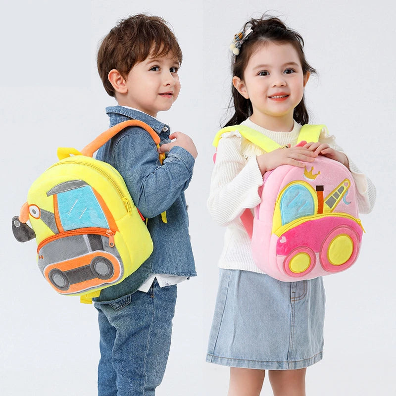 Cartoon 3D Excavator Tractor Backpack