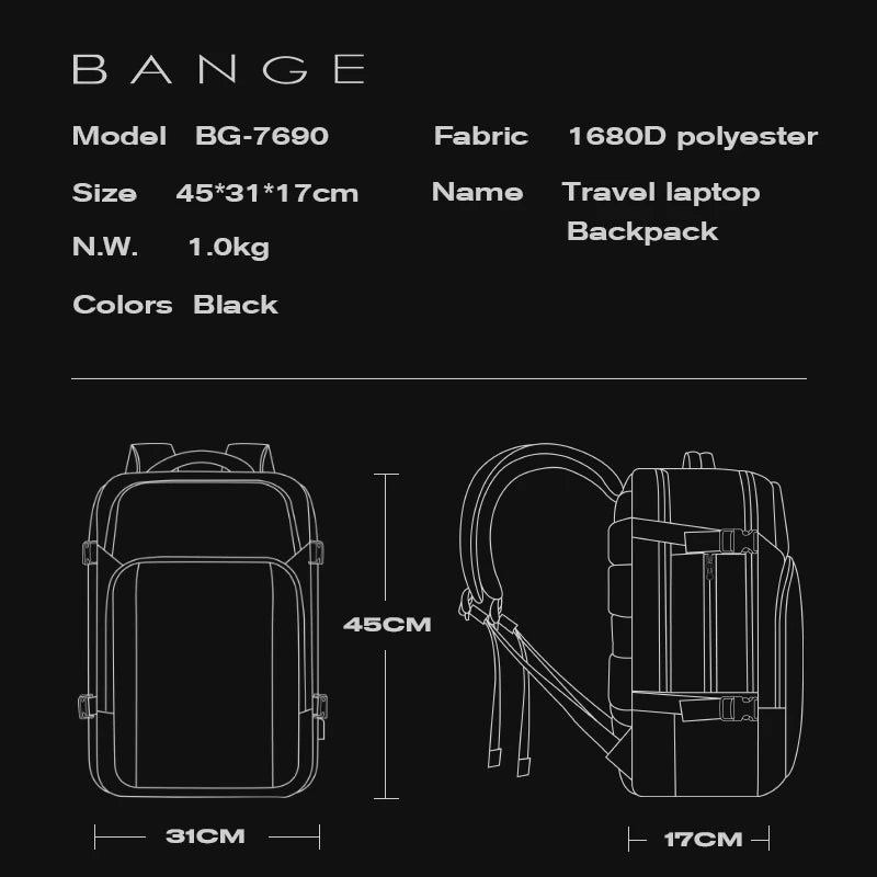 New Design Large Capacity USB Rechargable Backpack