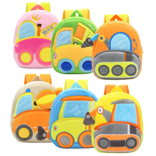 Cartoon 3D Excavator Tractor Backpack